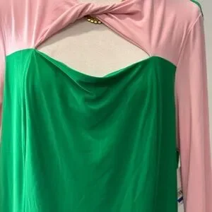 Kasper | Dresses | Kasper Green And Pink Asymmetrical Sheath Dress Cocktail  | Poshmark